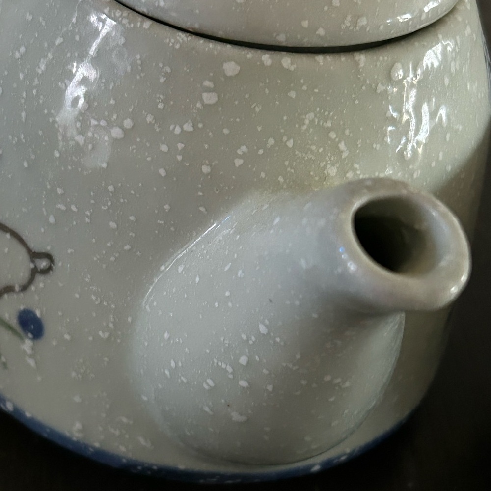 Whimsical Rabbit Ceramic Tea Set - Cream and Blue - Picture 2 of 11